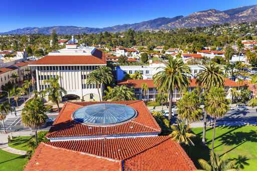 Court House Orange Roofs Mission Santa Barbara California