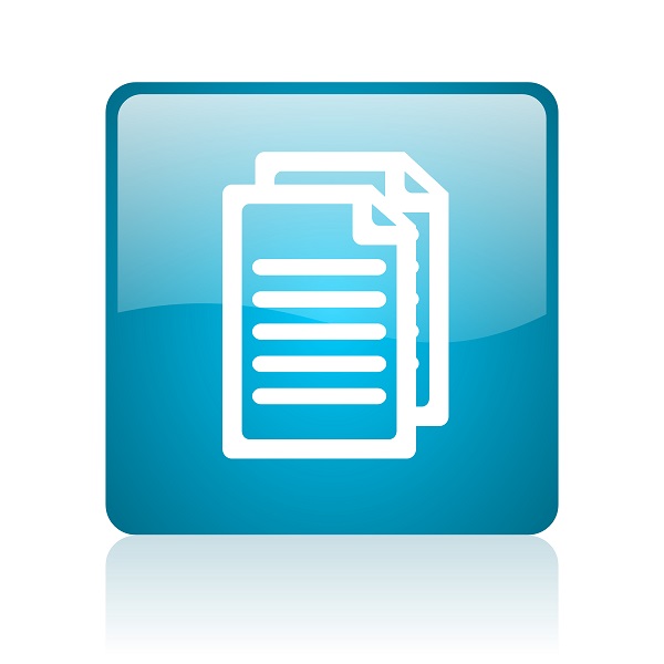 document blue square web glossy icon