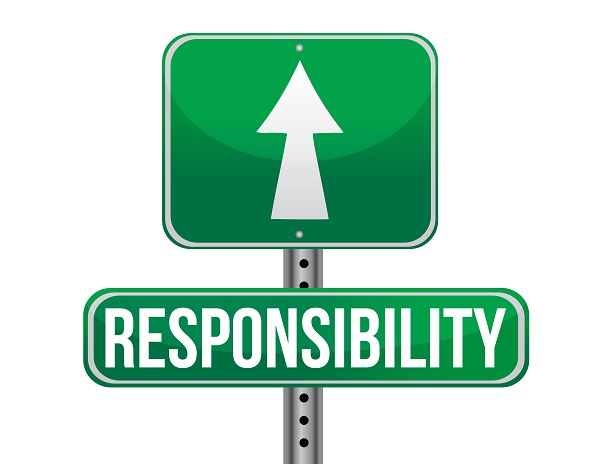 responsibility road sign illustration design over a white background