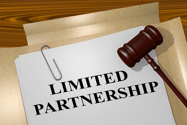3D illustration of "LIMITED PARTNERSHIP" title on legal document